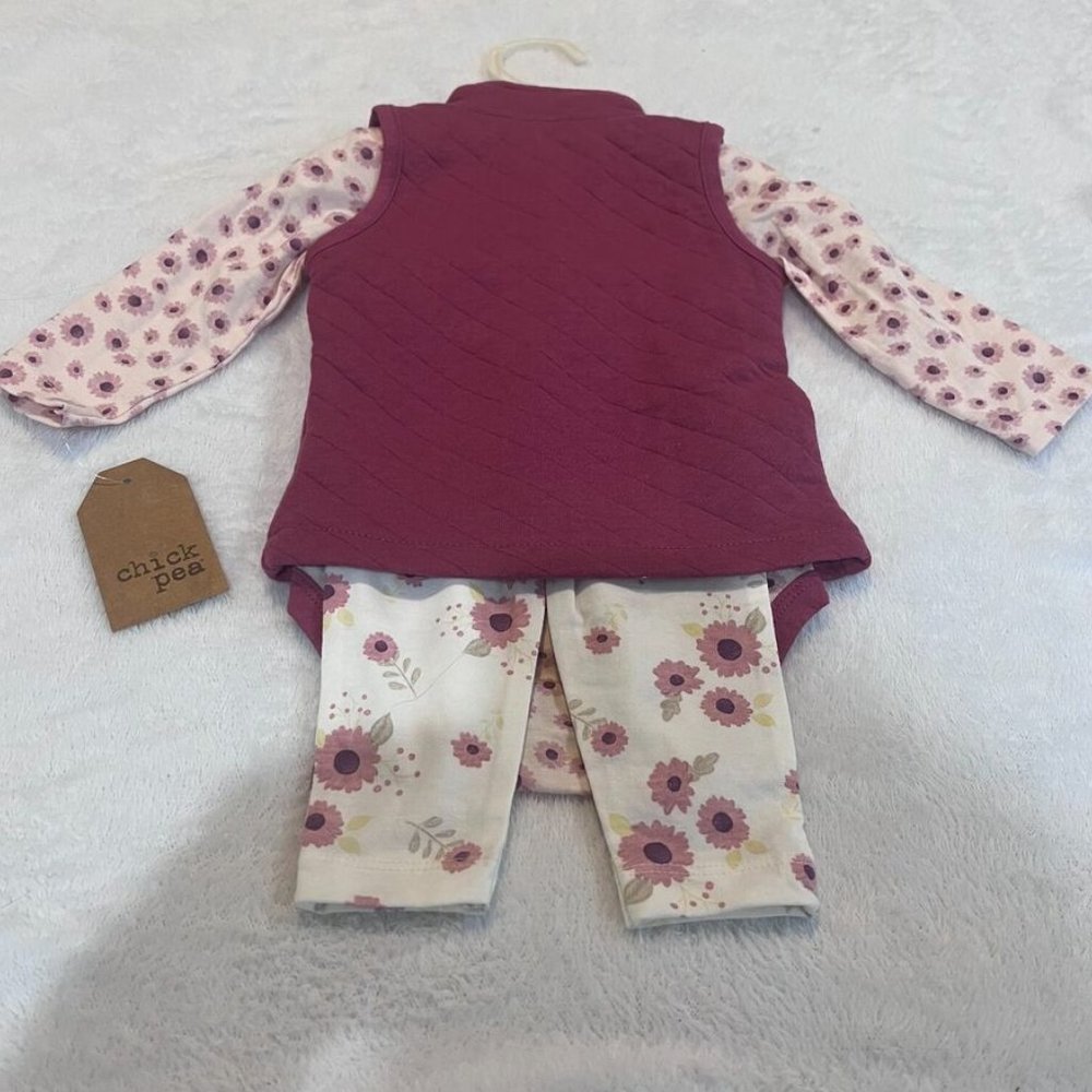 Chickpea 3 Piece baby Outfit 3-6 M NWT - Picture 4 of 6